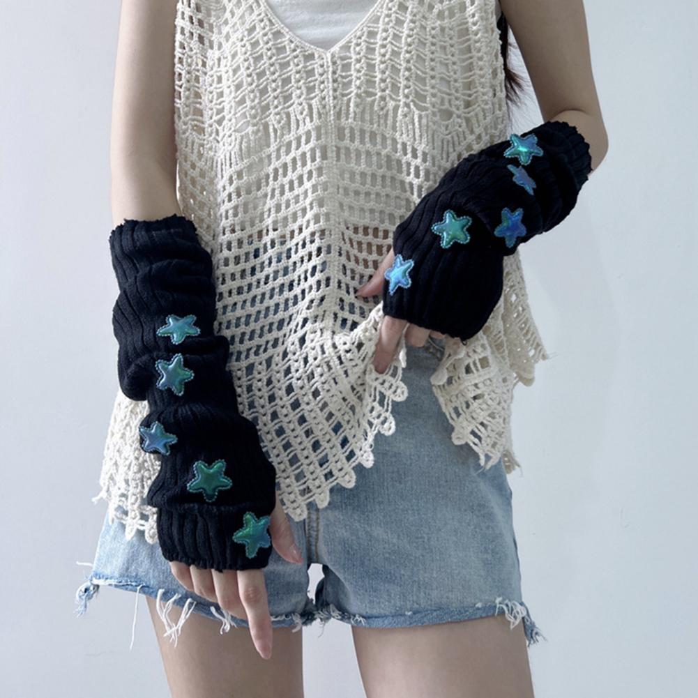 Women's Autumn Winter Warm Sta - Fingerless Glove Knit ulasan dan harga