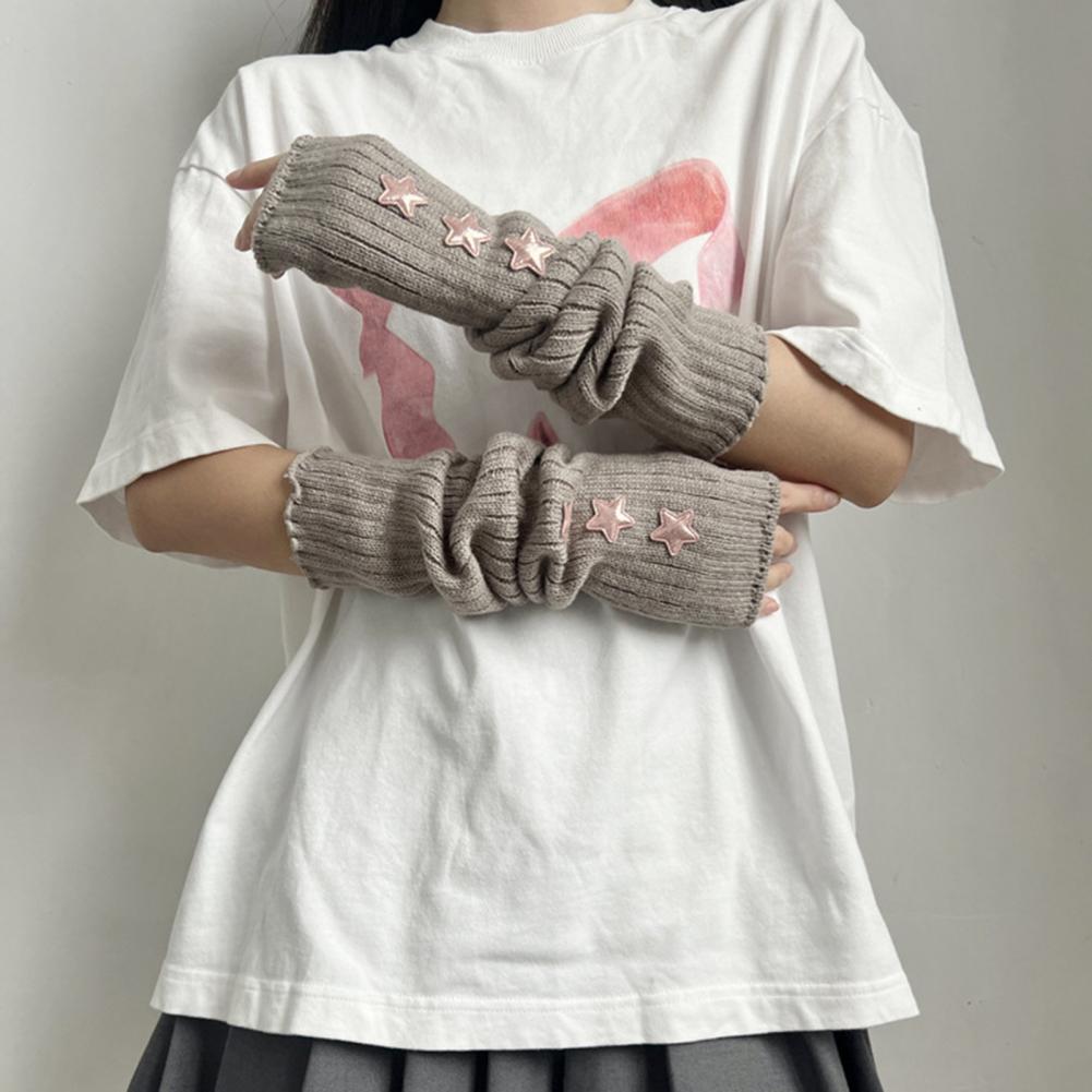 Women's Autumn Winter Warm Sta - Fingerless Glove Knit ulasan dan harga