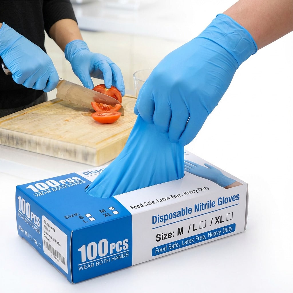 100pcs Heavy Duty Nitrile Disp - Nitrile Mechanic Glove ulasan dan harga